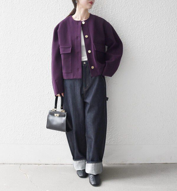 SHIPS any「SHIPS any: エア ニードル ポケット コンパクト ノーカラー ジャケット」|ノーカラージャケット|