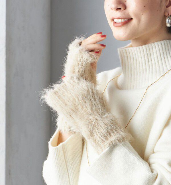 SHIPS for women「シャギー アーム ウォーマー」|手袋|ベージュ系