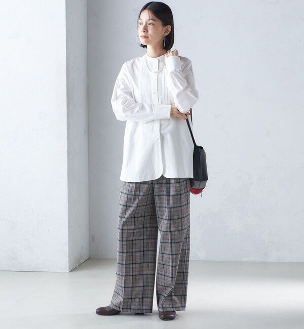 SHIPS for women「〈洗濯機可能〉ピンタック バンド カラー シャツ」|シャツ・ブラウス|