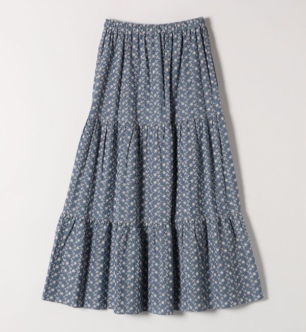 SHIPS any「SHIPS any:〈洗濯機可能〉エンブロイダリー シャンブレー ティアード スカート」|スカート|