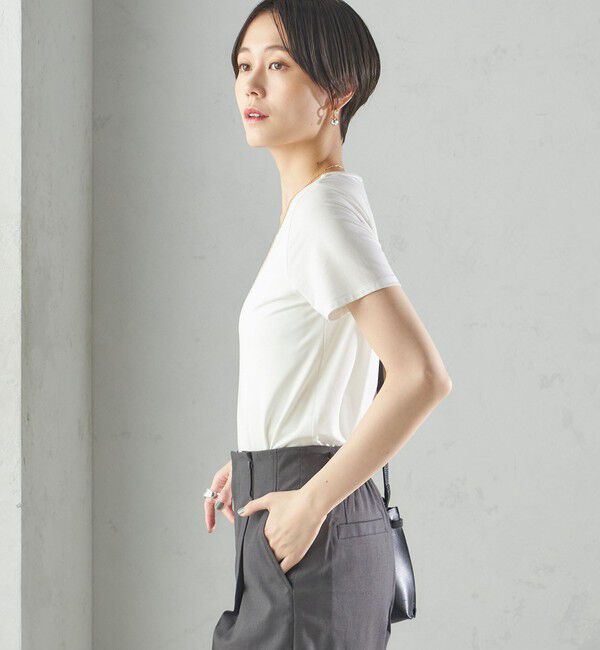 SHIPS for women「〈手洗い可能〉SORONA(R) クルーネック TEE」|Tシャツ・カットソー|