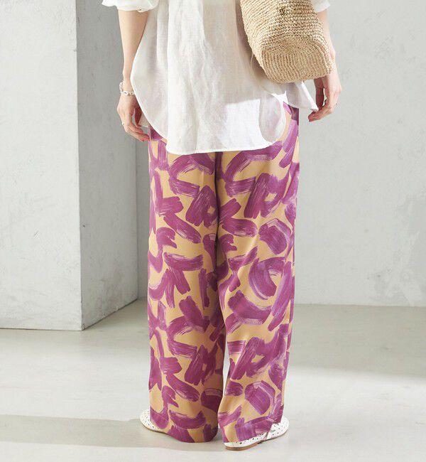 SHIPS for women「〈手洗い可能〉サテン プリント ドロスト パンツ」|その他|