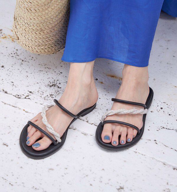 SHIPS for women「MOSAIC:ヒネリ ビジュー サンダル」|サンダル|