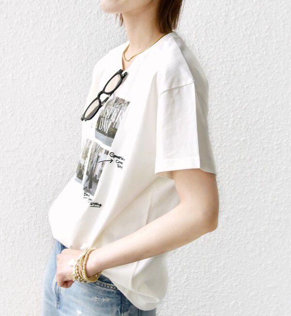 SHIPS for women「【WEB限定】フォト 刺繍 TEE」|Tシャツ・カットソー|