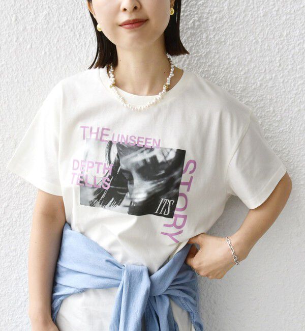 SHIPS for women「【WEB限定】フォト 刺繍 TEE」|Tシャツ・カットソー|
