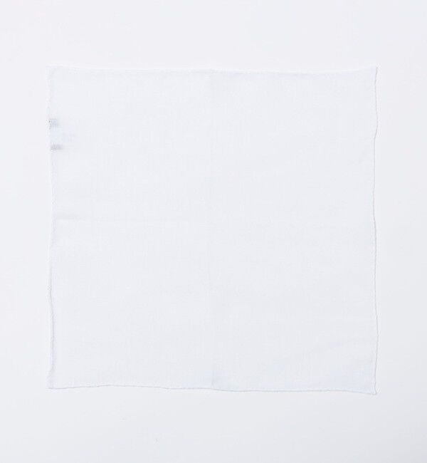 SHIPS「MUNGAI: エンブロイダリー リネン スクエア チーフ」|ハンカチ|ホワイト