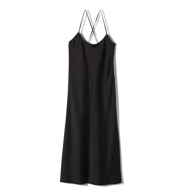 SHIPS for women「〈手洗い可能〉バック デザイン サテン キャミ ワンピース」|ワンピース|