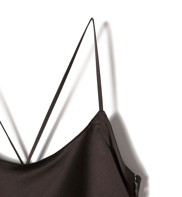 SHIPS for women「〈手洗い可能〉バック デザイン サテン キャミ ワンピース」|ワンピース|