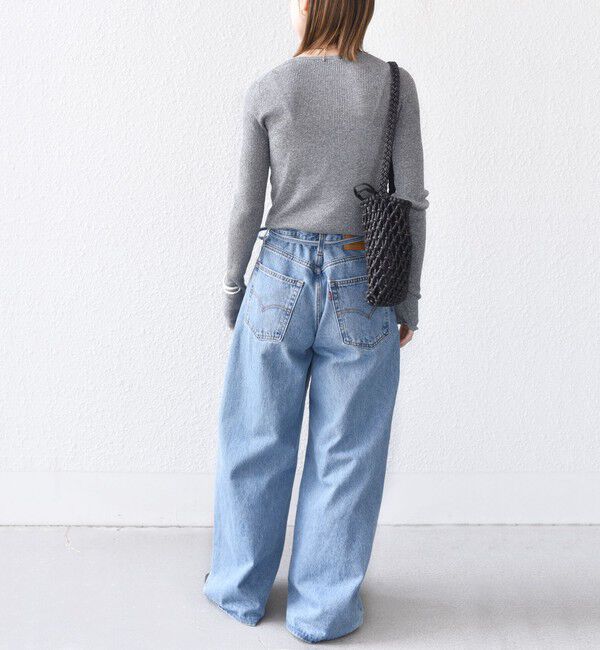 SHIPS for women「〈手洗い可能〉ラメ シアー リブ ニット プルオーバー」|ニット・セーター|