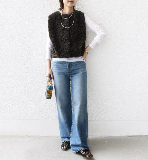 SHIPS for women「ランダム ファー ショート ジレ」|ベスト・ジレ|