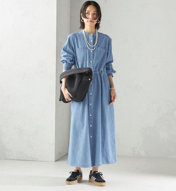 SHIPS for women「〈洗濯機可能〉ライトオンス デニム ウエスト 切替 ワンピース」|ワンピース|
