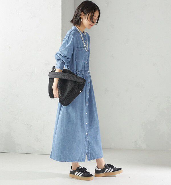 SHIPS for women「〈洗濯機可能〉ライトオンス デニム ウエスト 切替 ワンピース」|ワンピース|