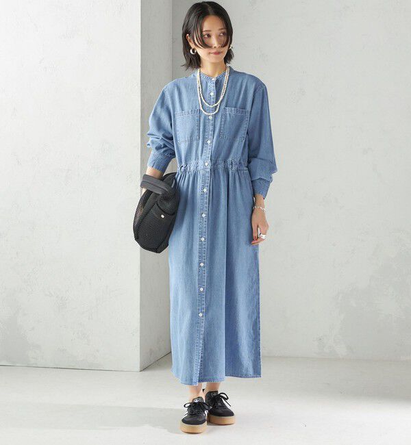 SHIPS for women「〈洗濯機可能〉ライトオンス デニム ウエスト 切替 ワンピース」|ワンピース|