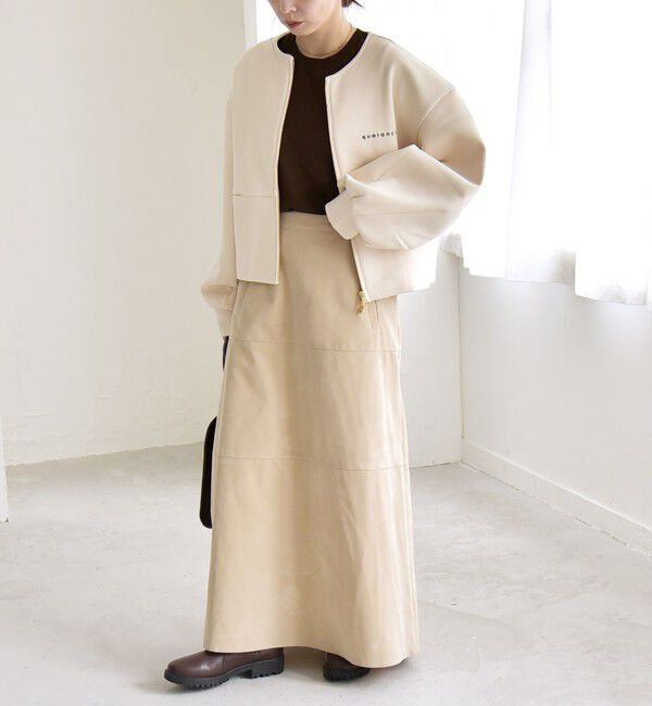 quaranciel「quaranciel:〈洗濯機可能〉ポンチ ロゴプリント スウェット ジップ ブルゾン カーディガン」|スウェット・ジャージ|