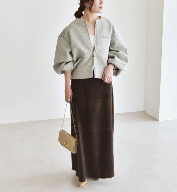 quaranciel「quaranciel:〈洗濯機可能〉ポンチ ロゴプリント スウェット ジップ ブルゾン カーディガン」|スウェット・ジャージ|