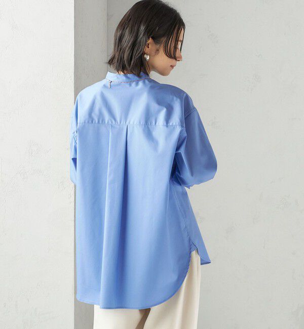 SHIPS for women「〈手洗い可能〉ソリッド フロント ヨーク スタンドカラー シャツ」|シャツ・ブラウス|