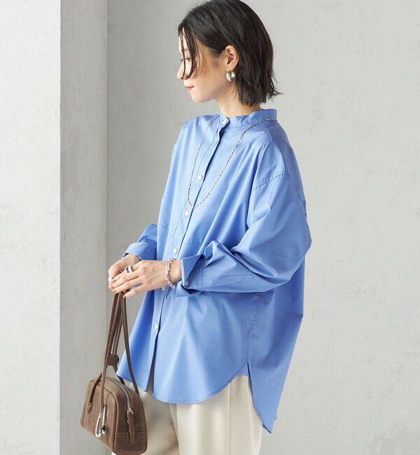 SHIPS for women「〈手洗い可能〉ソリッド フロント ヨーク スタンドカラー シャツ」|シャツ・ブラウス|