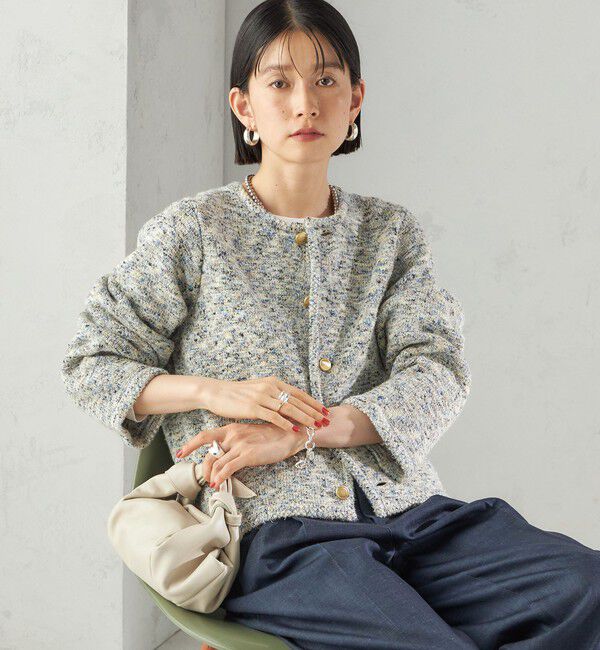 SHIPS for women「〈手洗い可能〉ミックス ヤーン ニット ジャケット」|カーディガン|