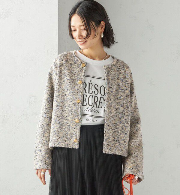 SHIPS for women「〈手洗い可能〉ミックス ヤーン ニット ジャケット」|カーディガン|
