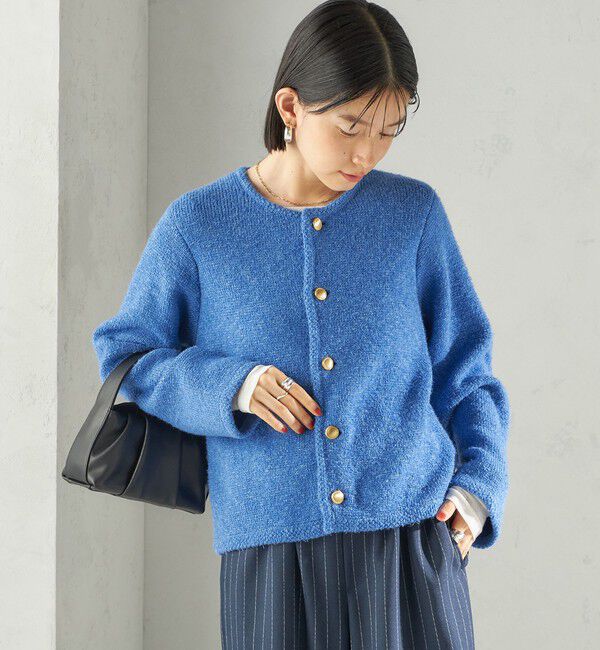 SHIPS for women「〈手洗い可能〉ミックス ヤーン ニット ジャケット」|カーディガン|