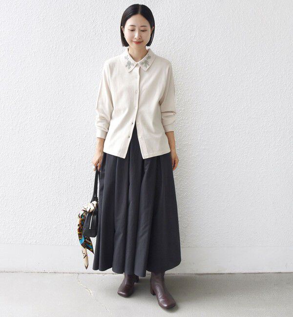 SHIPS for women「【WEB限定】〈手洗い可能〉ビーズ 刺しゅう 襟付 ニット カーディガン」|カーディガン|