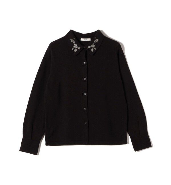 SHIPS for women「【WEB限定】〈手洗い可能〉ビーズ 刺しゅう 襟付 ニット カーディガン」|カーディガン|