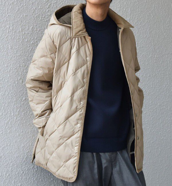 SHIPS any「【SHIPS any別注】TAION:〈手洗い可能〉ダイヤキルト ダウン ハーフコート 25AW◇」|ダウン|ベージュ