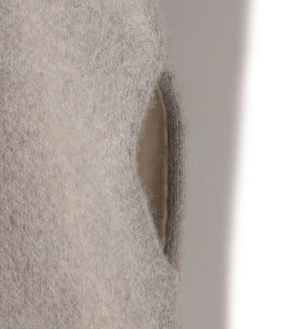 SHIPS for women「フォックス ブレンド ノーカラー ニット コート」|ノーカラーコート|