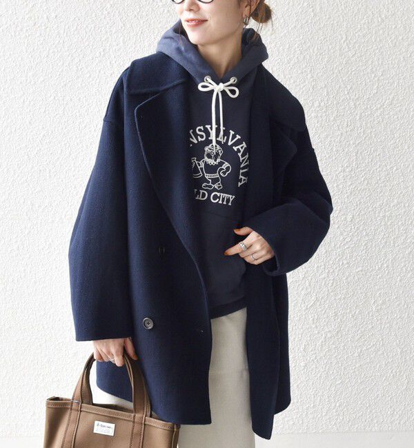 SHIPS any「SHIPS any: リバー ダブル テーラード ミドル コクーン コート」|その他|