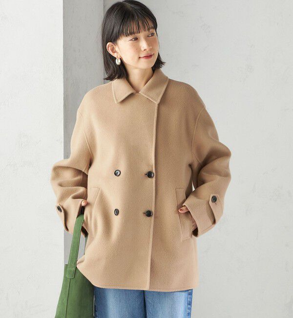 SHIPS for women「SUPER140 ダブル フェイス ショート コート」|ピーコート|