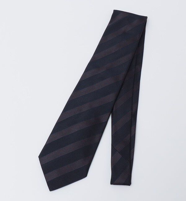 SHIPS「Errico Formicola: シルク ジャカード ピンストライプ ネクタイ」|ネクタイ・蝶ネクタイ|ネイビー