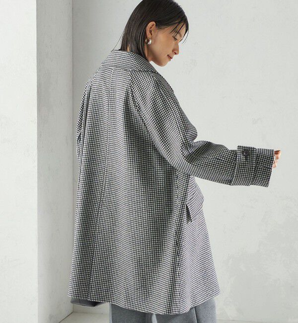 SHIPS for women「千鳥 / ソリッド ウール メルトン ステンカラー コート」|ステンカラーコート|