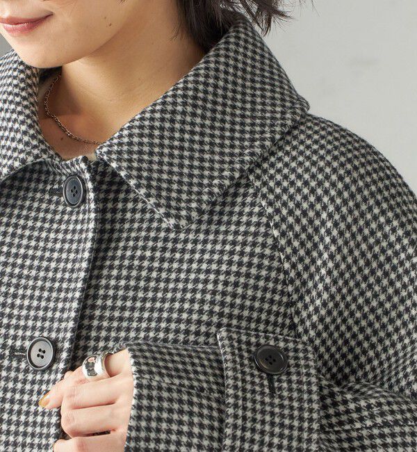 SHIPS for women「千鳥 / ソリッド ウール メルトン ステンカラー コート」|ステンカラーコート|