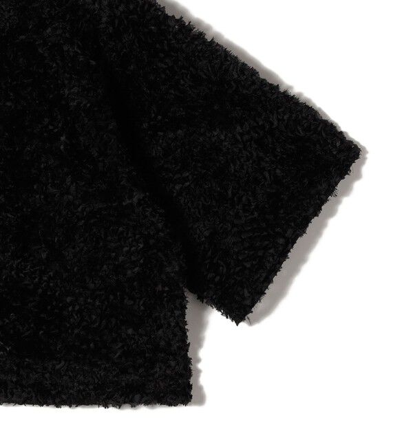 SHIPS for women「little black:〈手洗い可能〉パール 釦 フリル チュール 半袖 ブラウス」|シャツ・ブラウス|