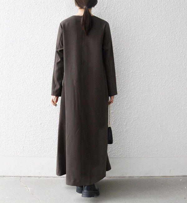 SHIPS any「SHIPS any: ウーステッド パイピング ボタン ロングスリーブ フレア ワンピース」|ワンピース|