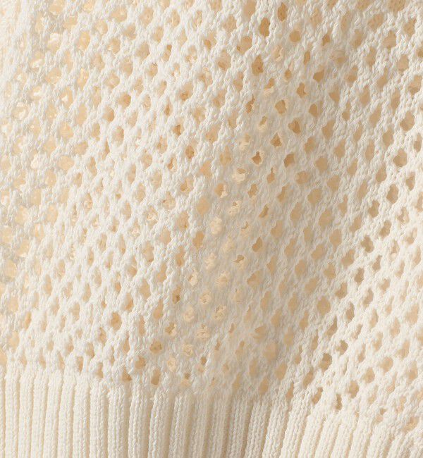 quaranciel「quaranciel:〈手洗い可能〉透かし編み 襟付き ニット カーディガン」|カーディガン|