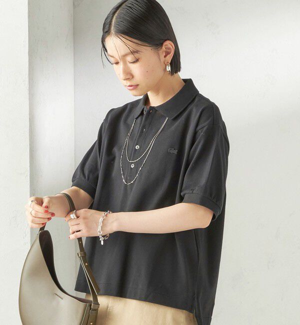 SHIPS for women「【SHIPS別注】LACOSTE:〈洗濯機可能〉ポロシャツ」|ポロシャツ|ブラック