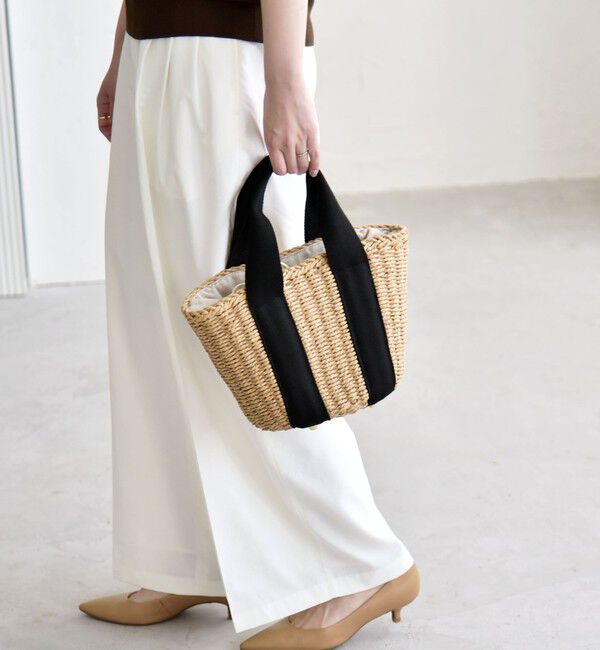 quaranciel「quaranciel: バイカラー テープハンドル ペーパー トート バッグ」|トートバッグ|