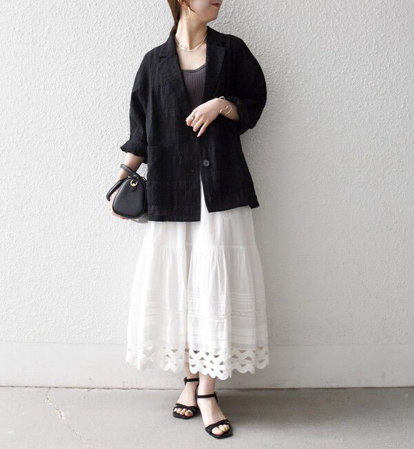 SHIPS any「SHIPS any:〈手洗い可能〉シアー チェック ルーズ テーラード シングル ジャケット」|テーラードジャケット|