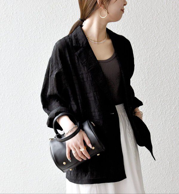 SHIPS any「SHIPS any:〈手洗い可能〉シアー チェック ルーズ テーラード シングル ジャケット」|テーラードジャケット|