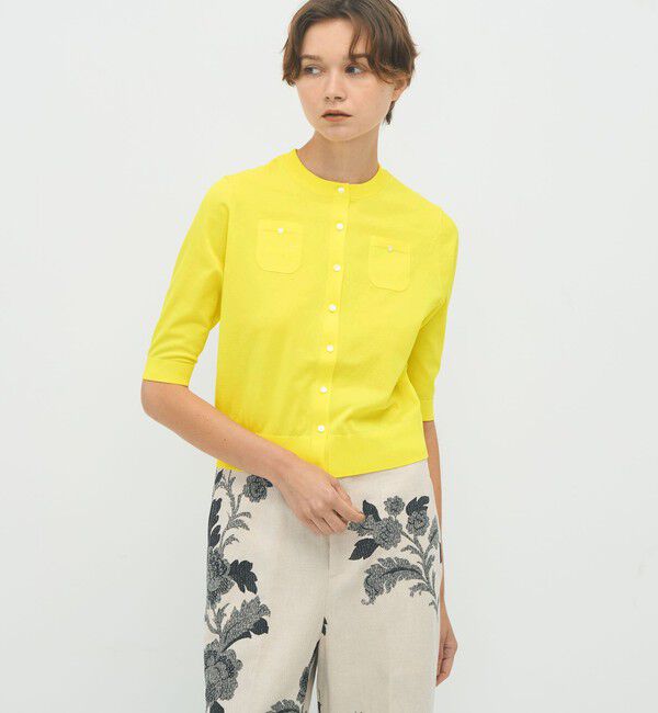 CABaN「ファインポリエステル ハーフスリーブポケットカーディガン」|カーディガン|