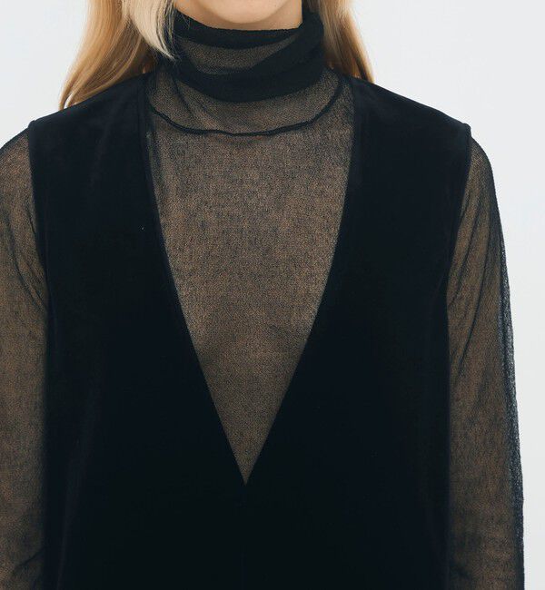 CABaN「ソフトベロア Vネックロングワンピース」|ワンピース|