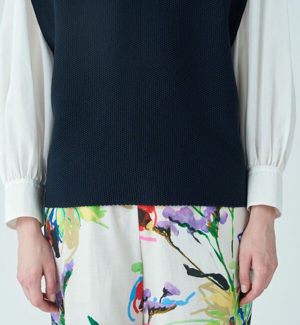 Ballsey「モスステッチ バックオープンベスト」|ニット・セーター|