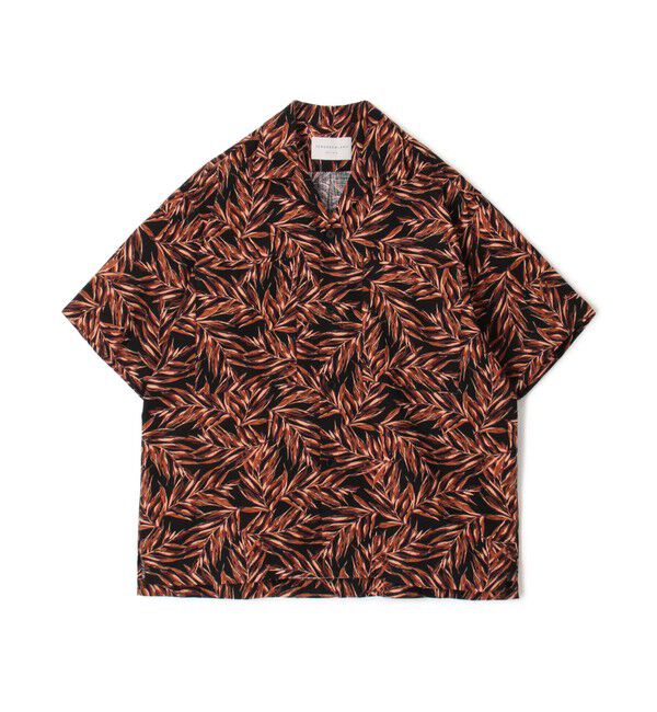 TOMORROWLAND MENS「コットン リーフプリント オープンカラーシャツ」|シャツ・ブラウス|18 ブラック系
