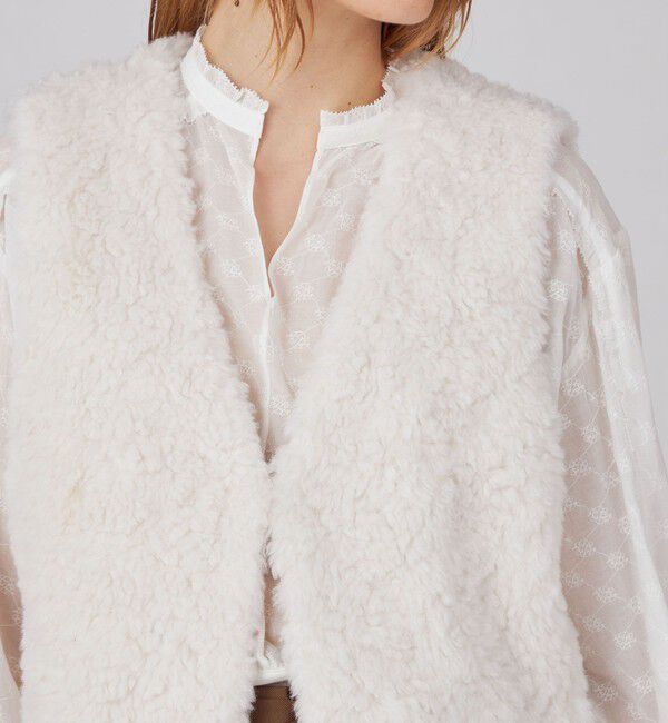 Ballsey「ランダムファー Vネックロングジレ」|ベスト・ジレ|