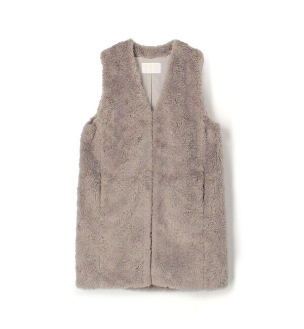 Ballsey「ランダムファー Vネックロングジレ」|ベスト・ジレ|15 グレー