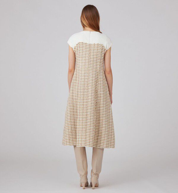 Ballsey「ニットコンビツイード フレンチスリーブワンピース」|ワンピース|