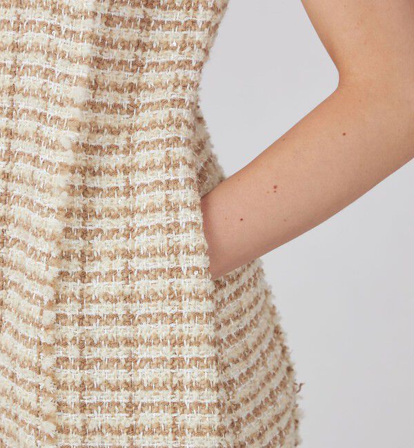 Ballsey「ニットコンビツイード フレンチスリーブワンピース」|ワンピース|