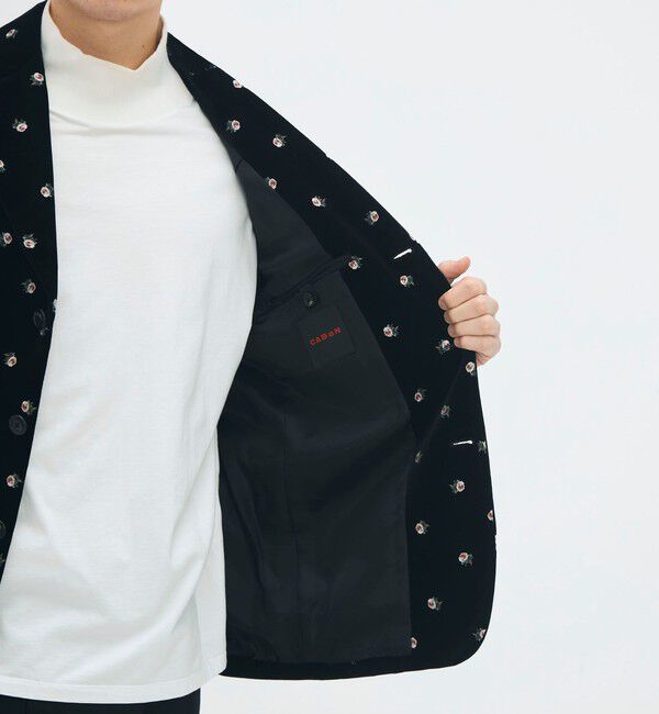 CABaN「CABaN ベロアローズプリント テーラードジャケット」|テーラードジャケット|