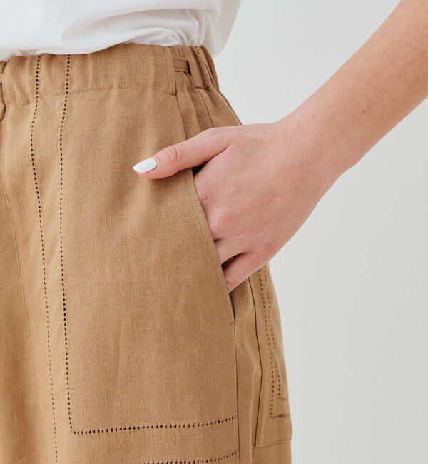 GALERIE VIE「リブコンビフレンチリネン ワイドイージーパンツ」|その他|